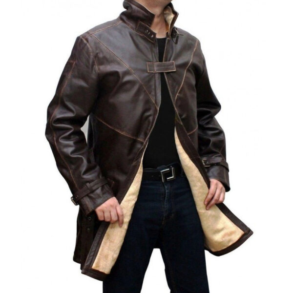 Aiden Pearce Watch Dogs Leather Coat Aiden Pearce Watch Dogs Distressed Brown Leather Coat Watch Dogs Game Aiden Pearce Coat