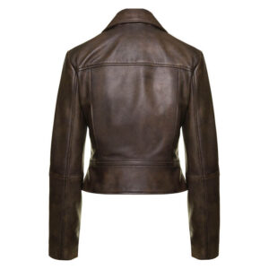 Kristin Kreuk Brown Leather Jacket Beauty and The Beast