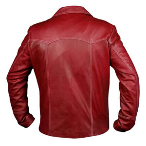 Brad Pitt Tyler Durden Fight Club Maroon Leather Jacket