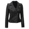 Furious 7 Michelle Rodriguez Jacket Women's Stylish Black Leather Jacket