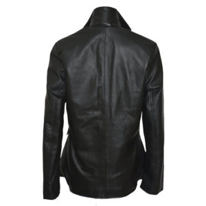 Jennifer Lawrence Joy Black Leather Coat