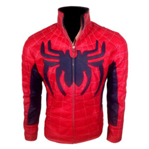 The Amazing Spiderman 2 Peter Parker Jacket Red and Blue Leather Spiderman Jacket