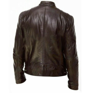 Mens Vintage Slim Fit Biker Brown Jacket cafe racer Brown Mens Slim Fit Biker brown Leather Jacket Vintage Retro