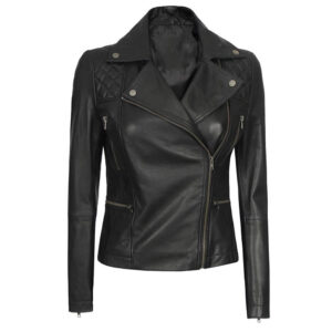 Women's Black Biker Real Leather Jacket