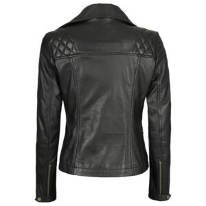 Women's Black Biker Real Leather Jacket