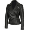 Women's Black Biker Real Leather Jacket