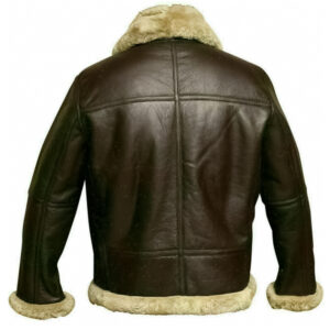 Mens Aviator B3 Flying Leather Jacket Faux Shearling Fur Leather Jacket