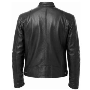 Mens Real Leather Jacket Biker Motorcycle Cafe Racer Vintage Retro Bomber Black
