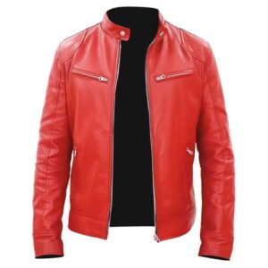 Mens Real Leather Jacket Biker Motorcycle Cafe Racer Vintage Retro Bomber Winter Black Genuine Leather Jacket 1