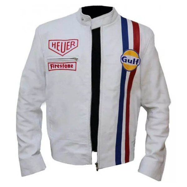 Gulf Steve McQueen White Leather Jacket