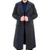 Mens Double Breasted Grey Wool Coat