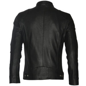 Men's Slim Fit Vintage Leather Jacket Black Retro