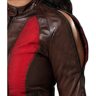 Abigail Whistler Brown Leather Jacket Blade Trinity Jessica Biel