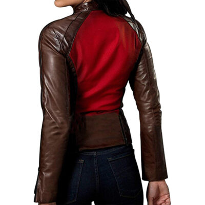Abigail Whistler Brown Leather Jacket Blade Trinity Jessica Biel