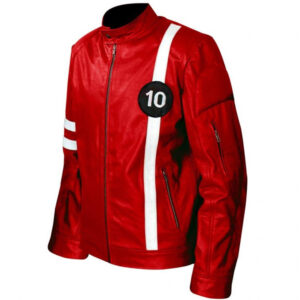 Ben 10 Ben Tennyson Red Leather Jacket Ben 10 Jacket