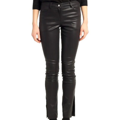 Chic Women's Black Leather Skinny Pant