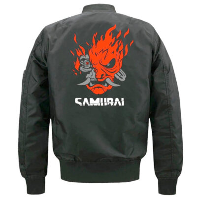 Cyberpunk 2077 Samurai Bomber Jacket Black Cotton Game Jacket