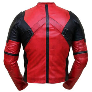 Deadpool 3 Red Black Leather Jacket Men's Deadpool Ryan Reynolds Genuine Leather Jacket
