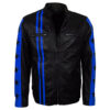 Men Cafe Racer Black Star Leather Jacket