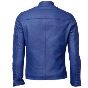 Men Club Retro Royal Blue Leather Jacket