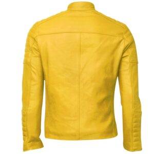 Men's Club Retro Yellow Leather Jacket