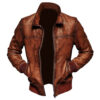 Mens Biker Vintage Bomber Leather Jacket