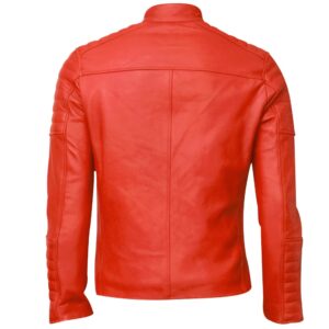 Men's Club Retro Biker Red Leather Jacket