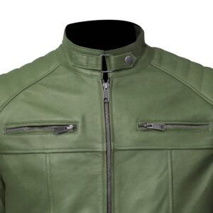 Men's Club Retro Green Leather Jacket
