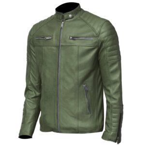 Men's Club Retro Green Leather Jacket