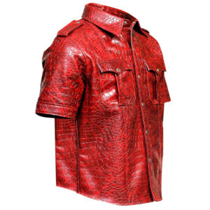 Men's Police Uniform Crocodile Red Jacket