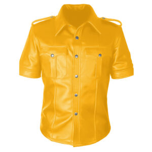 Mens Police Uniform Sexy Yellow Jacket