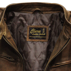 Mens Retro Vintage Brown Leather Jacket Biker Moto Cafe Racer Leather Jacket