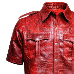 Men's Police Uniform Crocodile Red Jacket