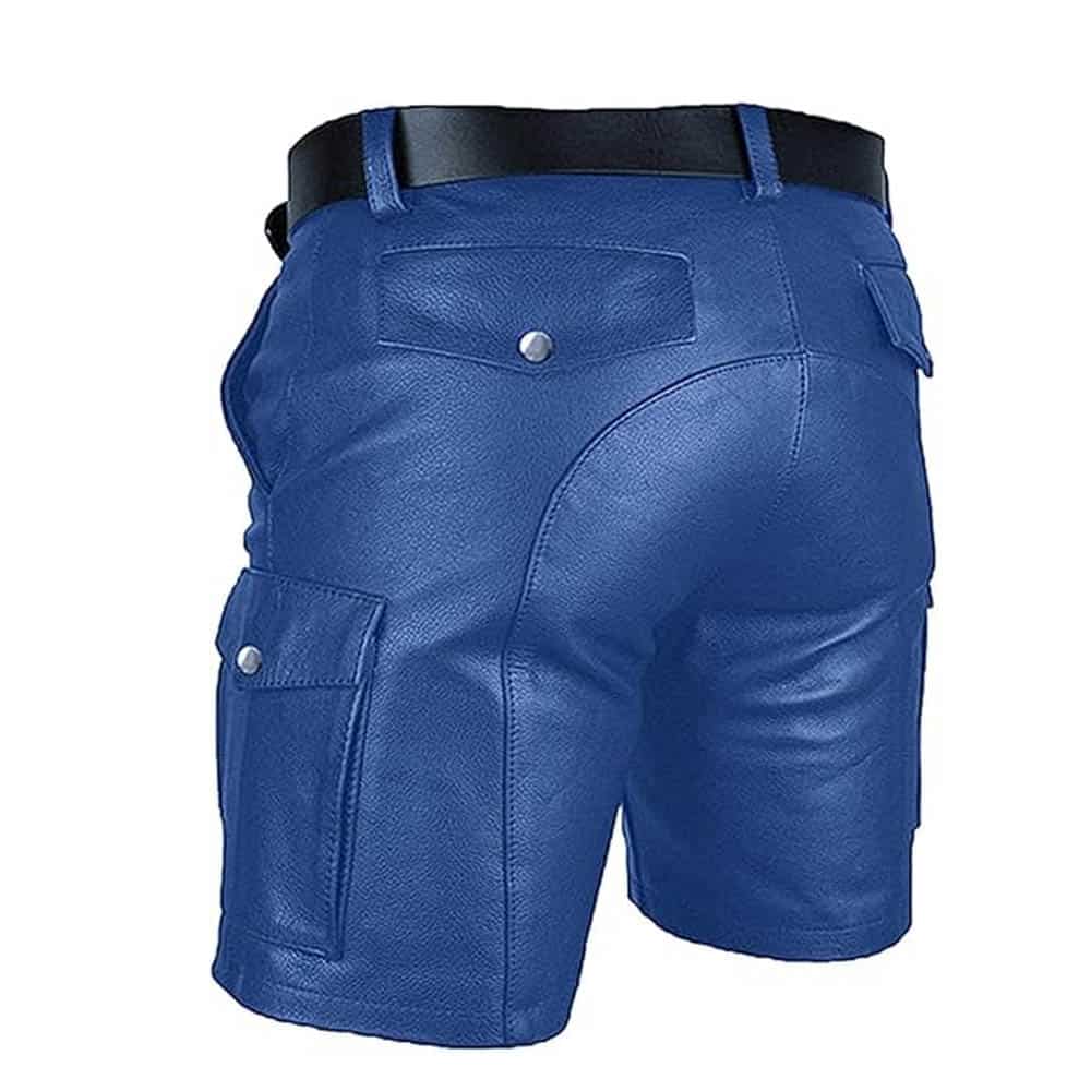 Men's Cargo Club Wear Leather Shorts Men's Style Club Wear Shorts Shorts with 6 Pockets