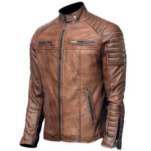 Men's Vintage Tan Brown Leather Jacket