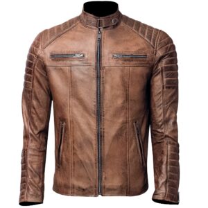 Men's Vintage Tan Brown Leather Jacket