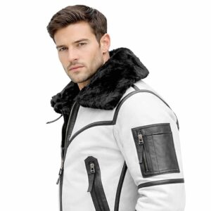 NEW AVITOR B3 BOMBER GENUINE LEATHER JACKET MEN FAUX FUR COAT (1)