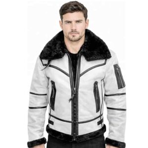 NEW AVITOR B3 RAF WW2 BOMBER GENUINE LEATHER JACKET MEN FAUX FUR COAT (1)