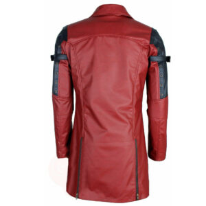 Steampunk Gothic Matrix Leather Coat Maroon Trench Coat Halloween Cosplay costume Coat Steampunk Gothic Matrix Halloween Cosplay Costume