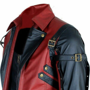 Steampunk Gothic Matrix Leather Coat Maroon Trench Coat Halloween Cosplay costume Coat Steampunk Gothic Matrix Halloween Cosplay Costume