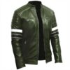 green fashion leather jacket