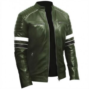 green fashion leather jacket
