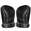 Black Leather Mitts Restraints Gloves Black Leather Mitts Gloves Padded Restraints Bondage