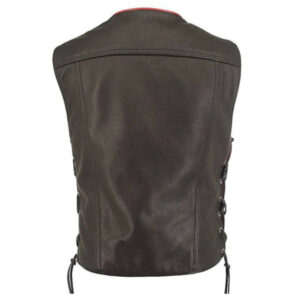 Men's SnapTab Button Closure Leather Vest