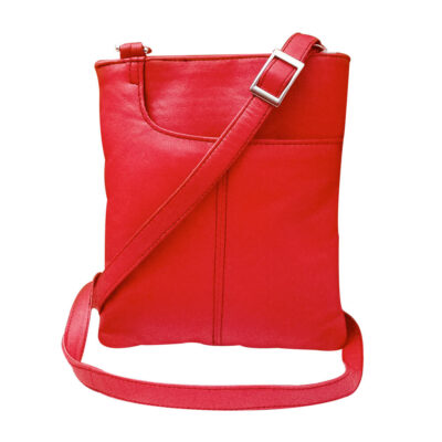 Red Leather Cross Body Bag Messenger Bag Unisex Ideal for both Men and Women