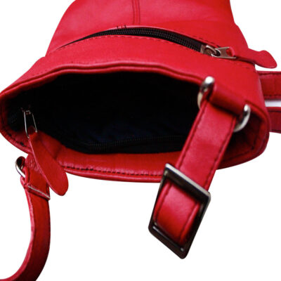 Red Leather Cross Body Bag Messenger Bag Unisex Ideal for both Men and Women