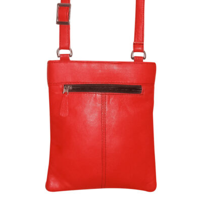 Red Leather Cross Body Bag Messenger Bag Unisex Ideal for both Men and Women