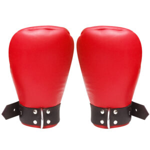 Red Leather Mitts Padded Bondage Gloves Red Leather Mitts Restraints Gloves Red Leather Mitts Gloves Padded Restraints