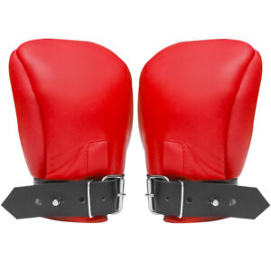 Red Leather Mitts Padded Bondage Gloves Red Leather Mitts Restraints Gloves Red Leather Mitts Gloves Padded Restraints