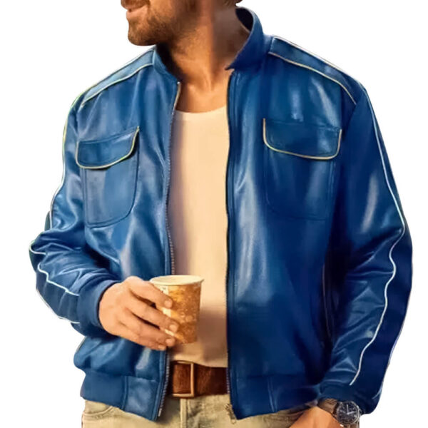 Ryan Gosling Blue Leather Jacket